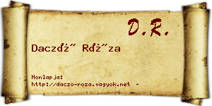 Daczó Róza névjegykártya